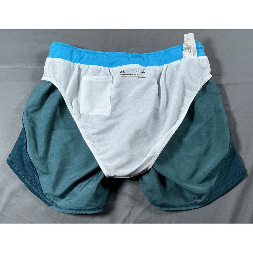 Under Armour Womens Fly By HeatGear Running Shorts Teal Blue Small Loose Fit